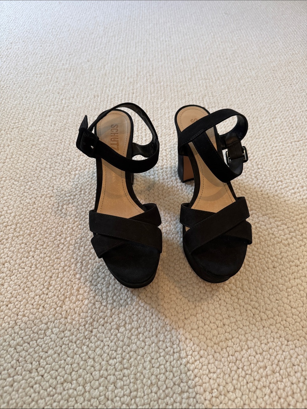 Schultz black suede Platform sandal
